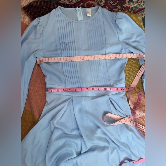 Milumia Women's Elegant Frilled Long Sleeve Pleated Fit & Flare Dress X-Small - Picture 5 of 8